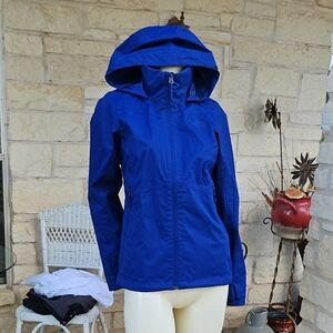 The North Face Women's Dry Vent Blue Polyester Hooded Rain Jacket Coat XS